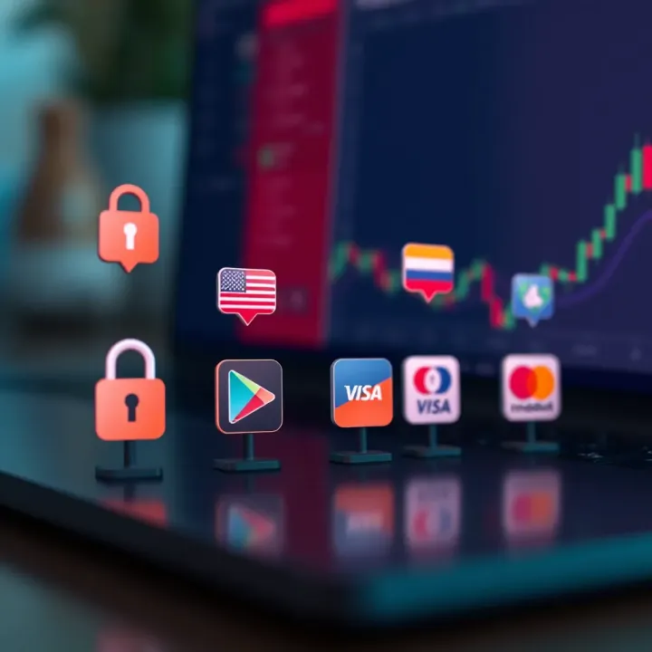 Icons representing secure payment methods for online trading