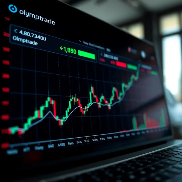 Graph showing upward trend on a digital trading platform interface