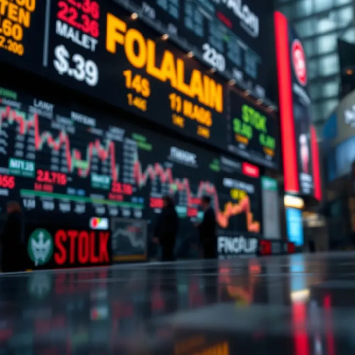 Illustration depicting economic factors and market forces influencing stock market volatility