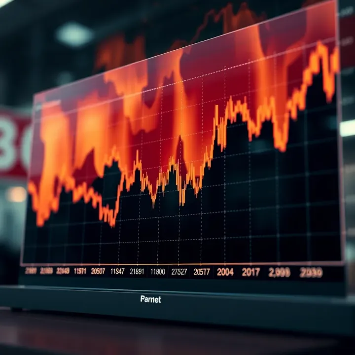 Graph showing the sharp decline in S and P 500 index values during market crash period