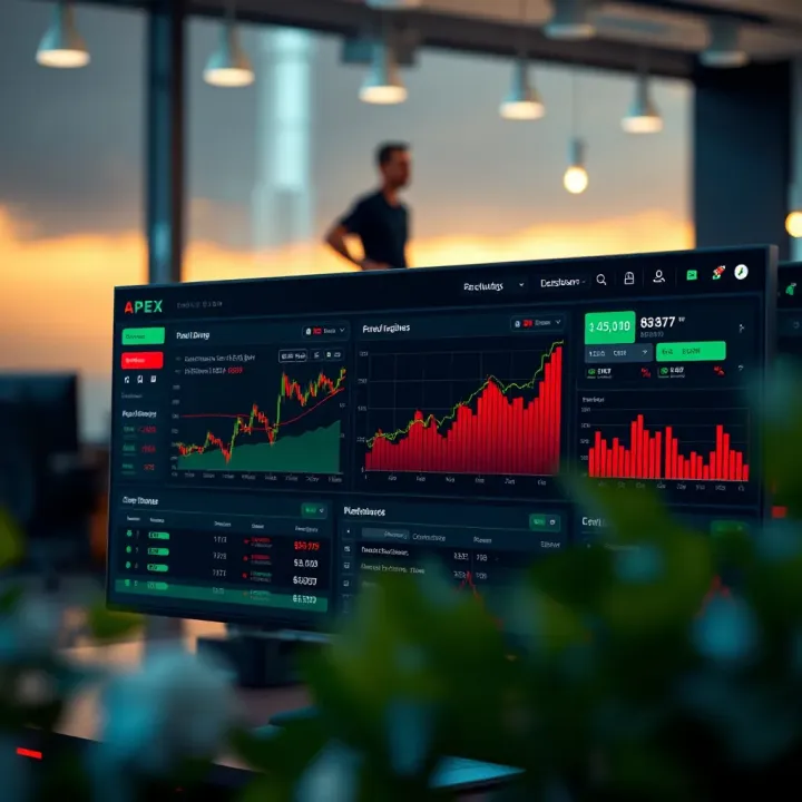 Dashboard displaying real-time trading data and performance analytics on Apex Trader platform