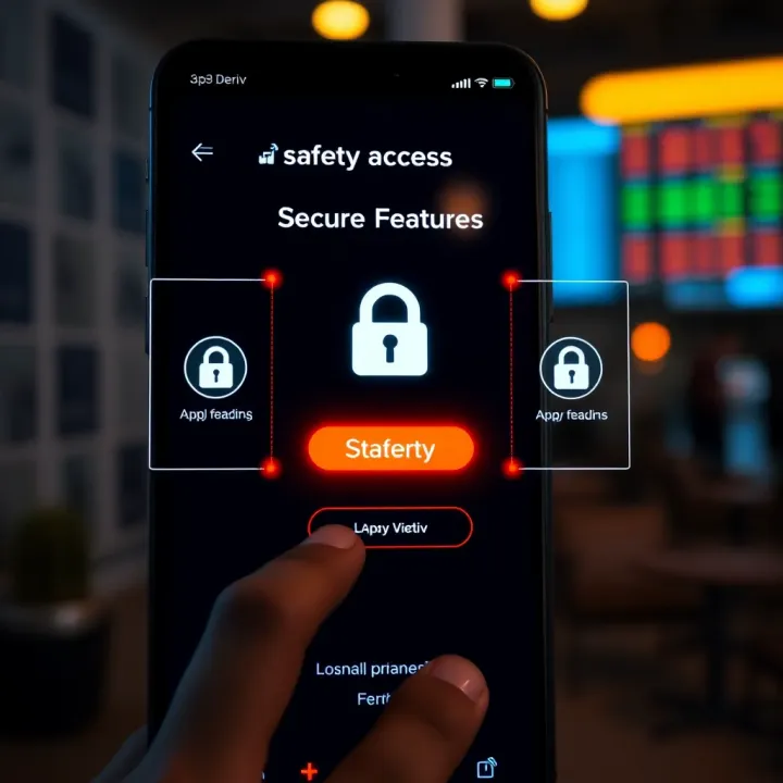 App Deriv Secure Access and Safety Features Secure login screen emphasizing safety features for online trading application