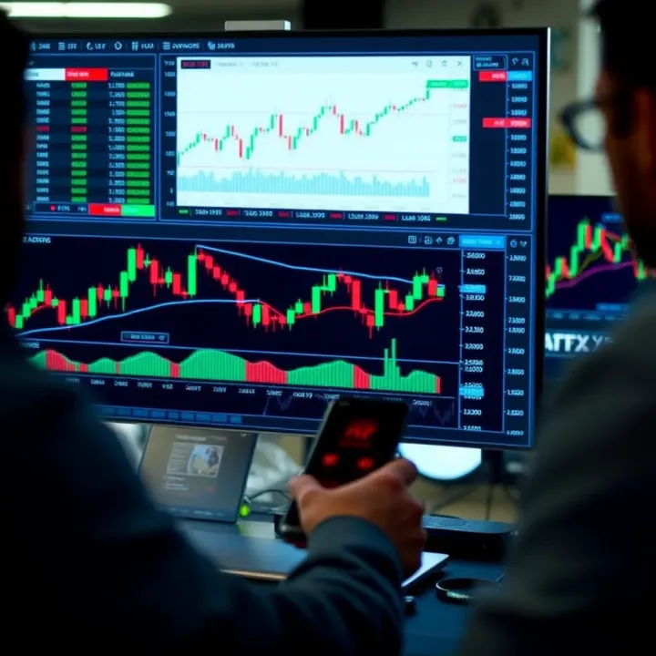 Detailed view of ATFX trading platform interface showing financial charts and market data