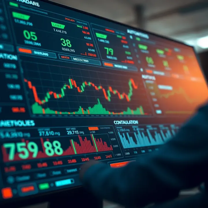 Visualization of risk management features and performance metrics within an automatic trading bot interface