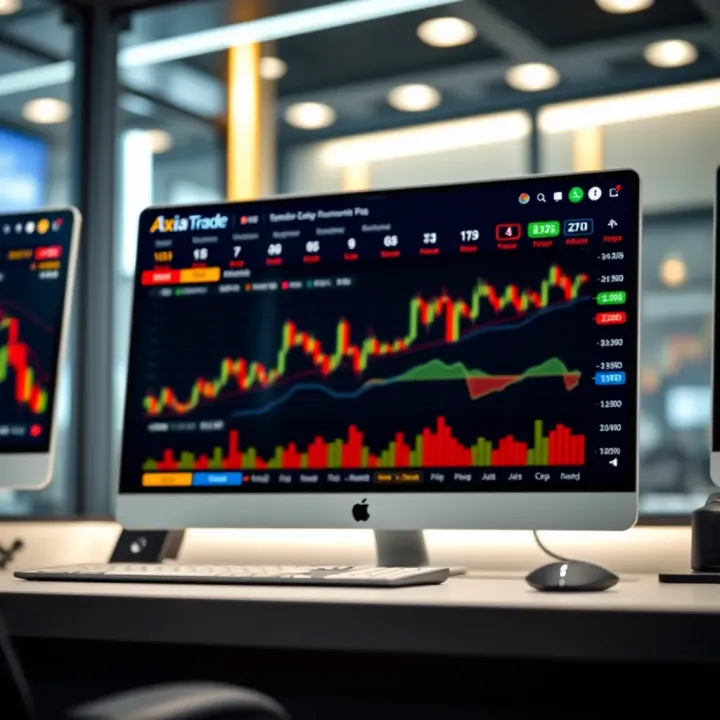 Dashboard displaying financial instruments and trading tools available on Axia Trade