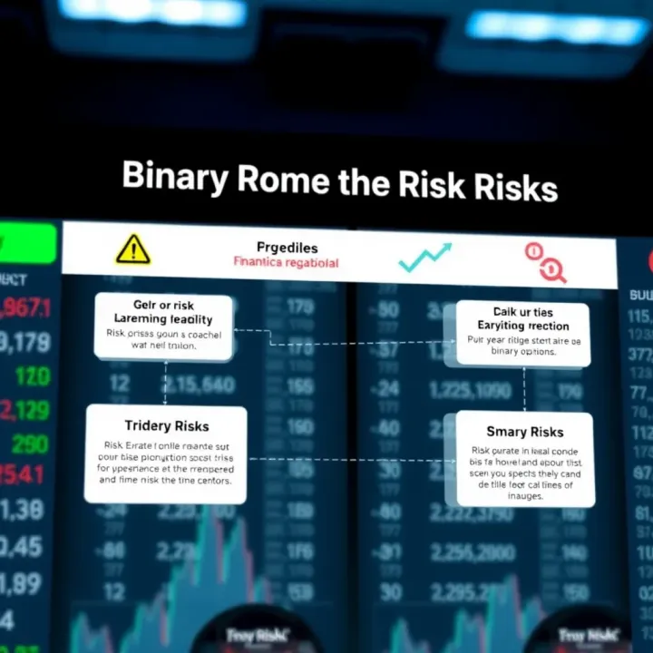 Diagram showing risk factors and legal considerations in binary options trading