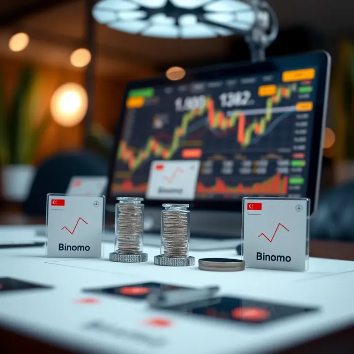 Visual representation of different types of trading operations available on Binomo platform