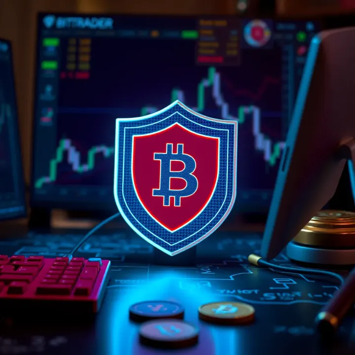 Security shield symbol representing the protection features of BitTrader in cryptocurrency trading