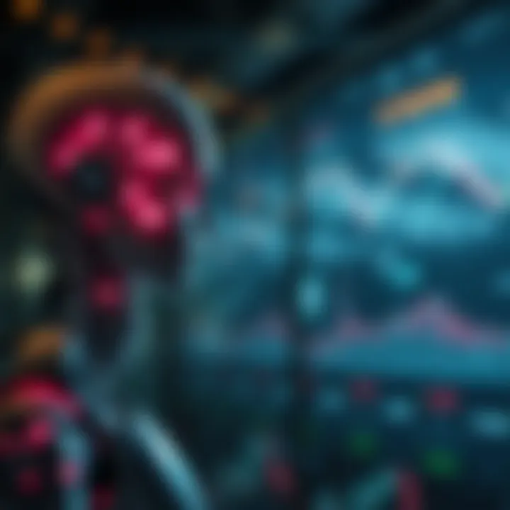 Conceptual illustration of AI in finance showing risk management and ethical considerations