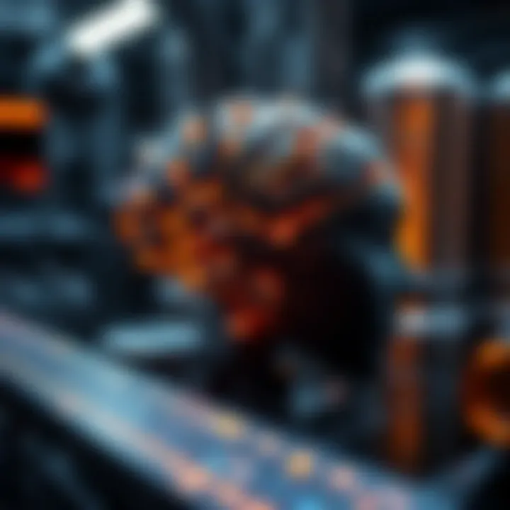 Graphic representation of artificial intelligence optimizing workflow and data processing