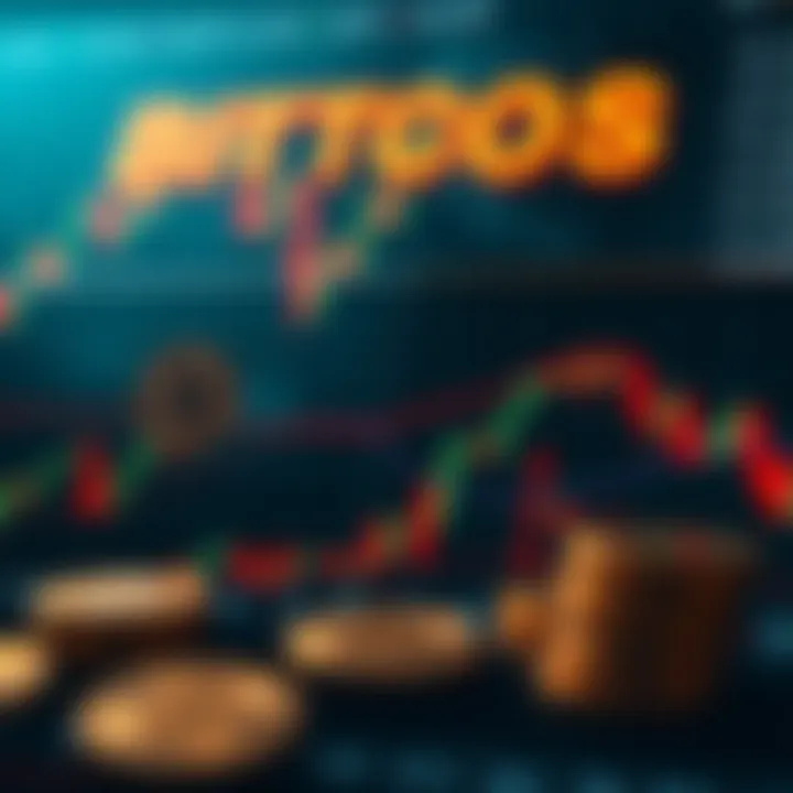 Graph showing Bitcoin price trends with indicators of market fluctuations and economic events