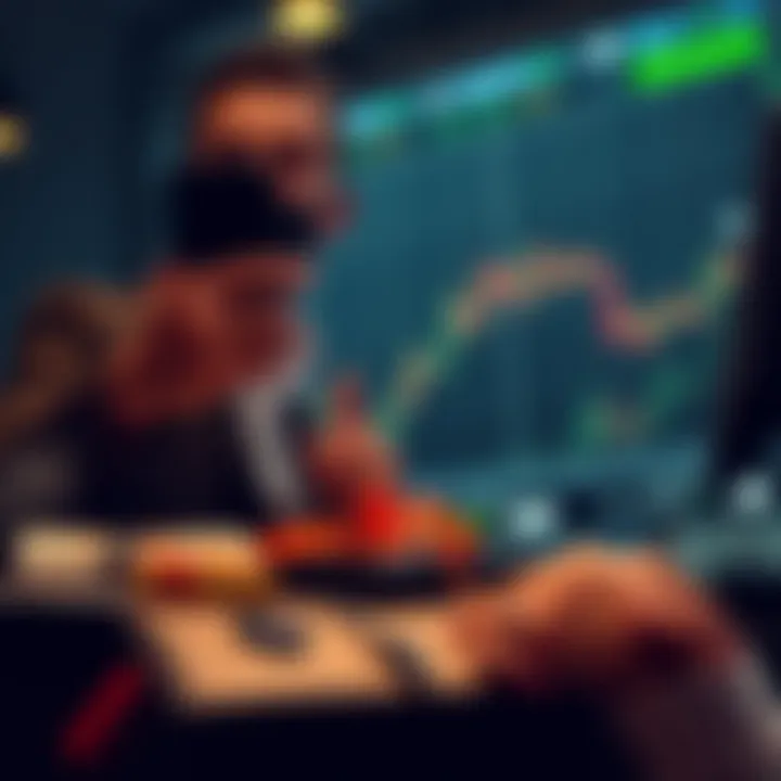 Illustration of a financial broker offering a no deposit bonus to traders