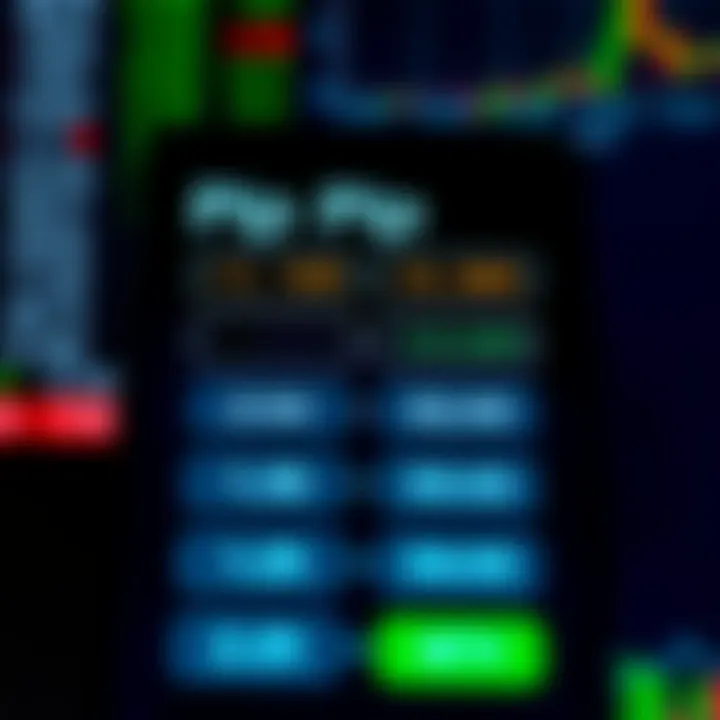 User Interface of a Forex Pip Calculator Tool Digital pip calculator interface showing input fields and calculated pip values