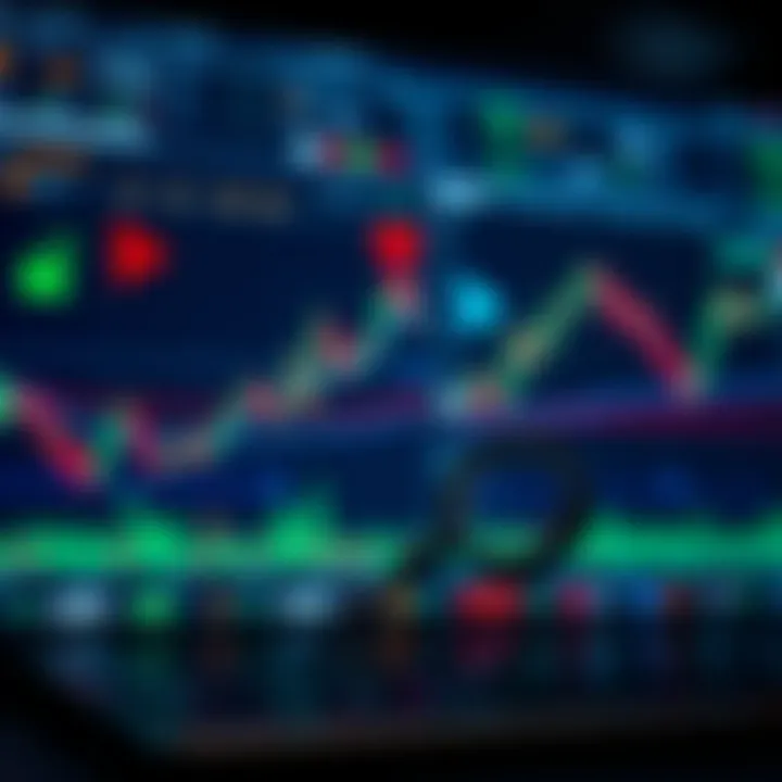 Secure and efficient online trading environment with charts and safety icons