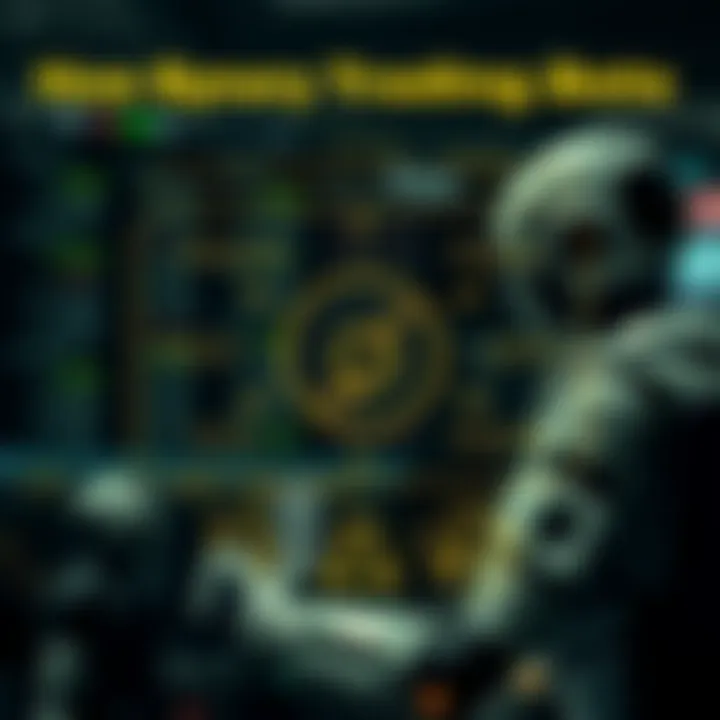 Diagram illustrating the operation of binary trading bots with automated decision-making and market analysis