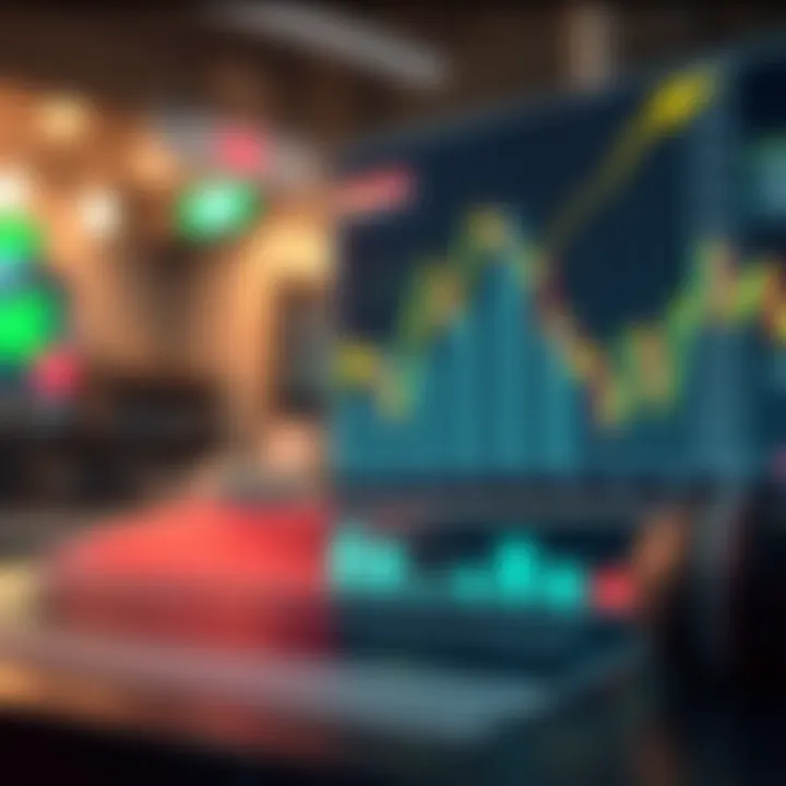 Graph illustrating the upward and downward trends in binary trading