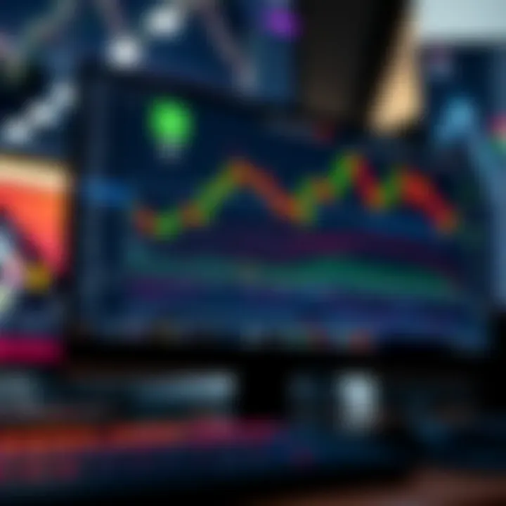 Computer screen showing CFD trading platform with various market indicators and analytics