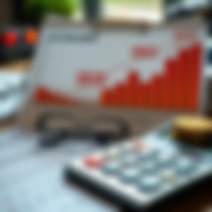Graph and calculator illustrating investment scenarios and lot size calculations