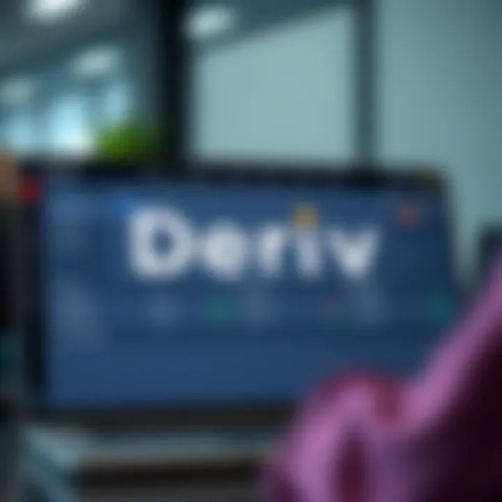 Dashboard view of Deriv with trading options and account settings displayed