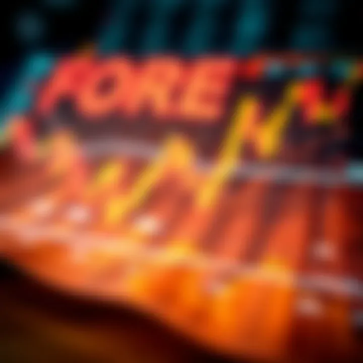 Abstract visualization of forex trading strategies and currency exchange