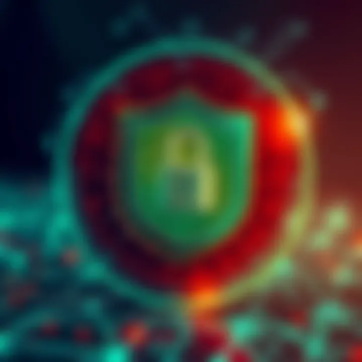 Digital security shield symbolizing protection and privacy in online login systems