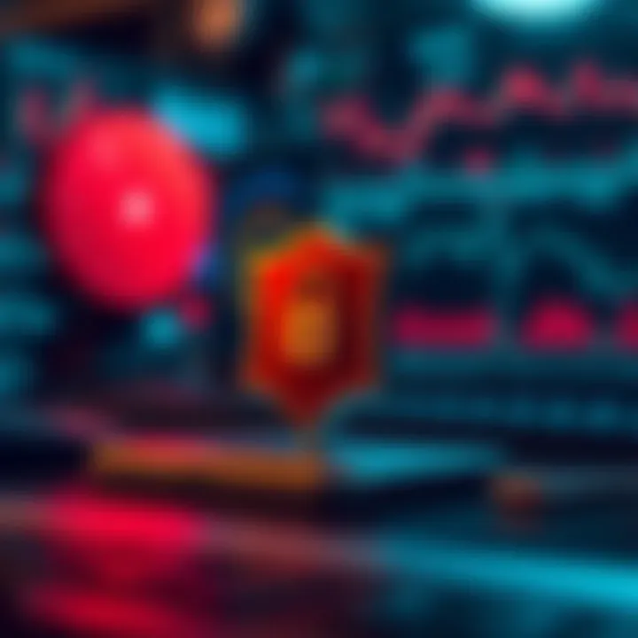 Security symbols representing online protection for trading investments