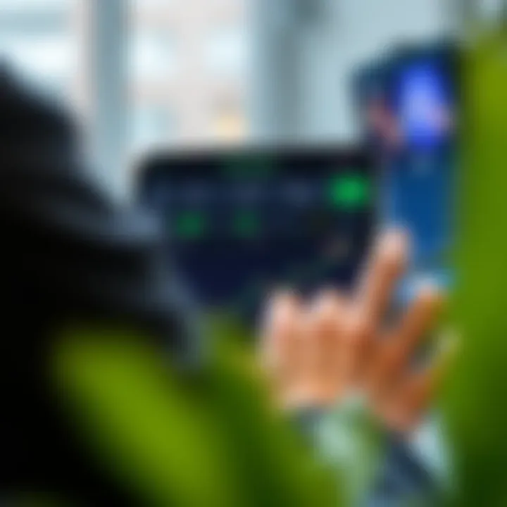 Using Quotex Demo Mode for Risk-Free Trading Practice User interacting with Quotex demo mode on a digital device illustrating trading options and risk-free practice