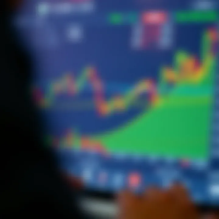 Trading graph showing upward trend on financial platform interface