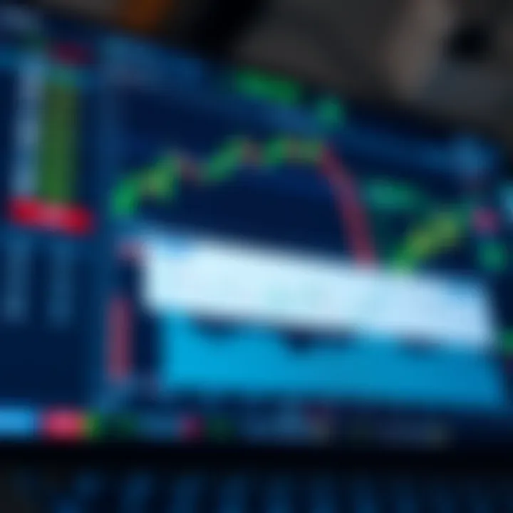 Illustration of a digital trading platform displaying growth charts and competitive demo accounts