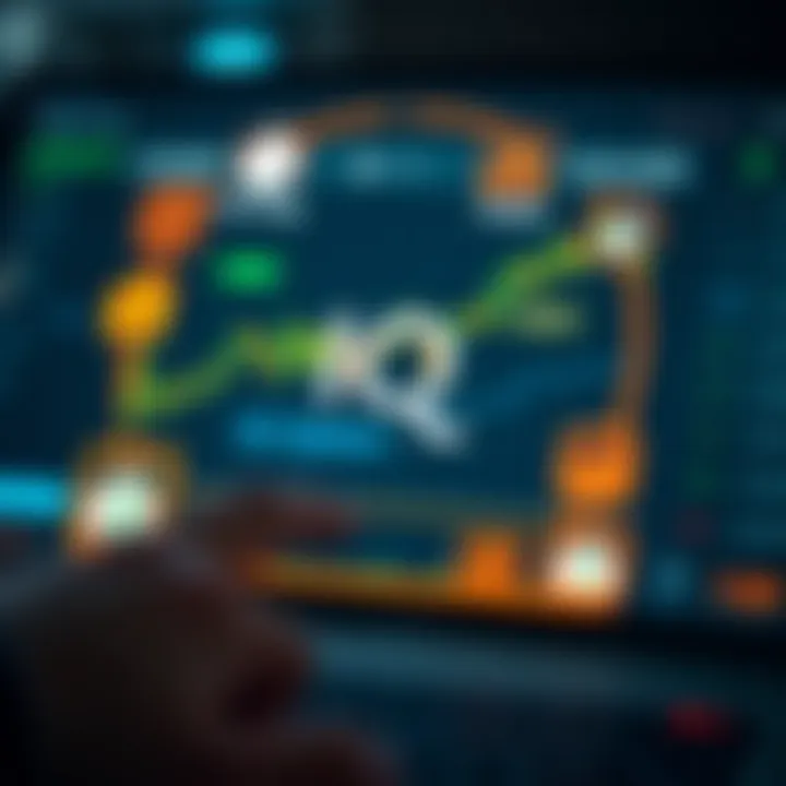 Illustration of digital trading strategies and risk management icons