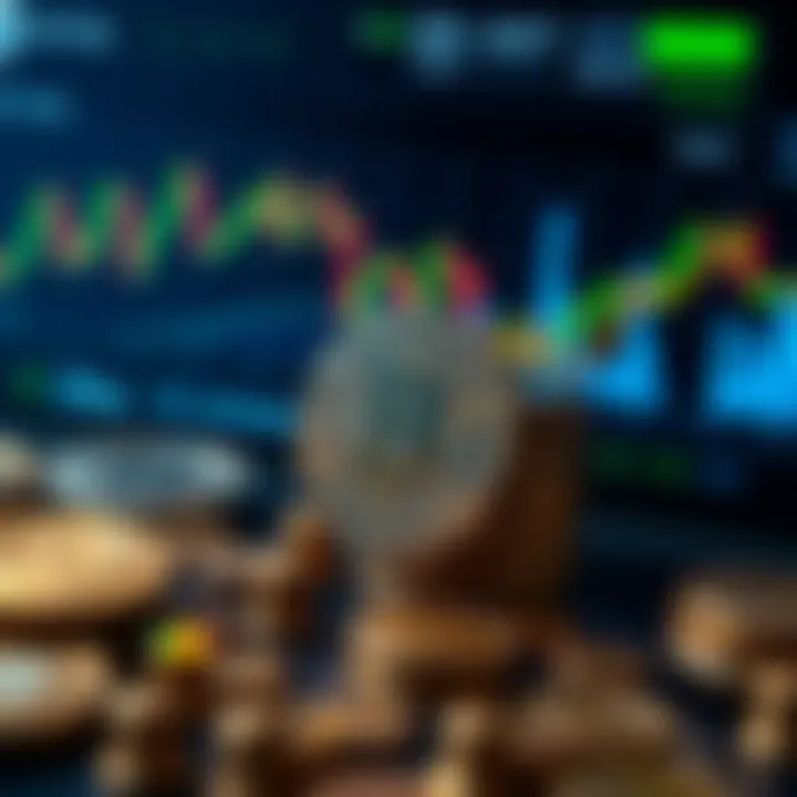Investment growth concept with cryptocurrency and stock market symbols