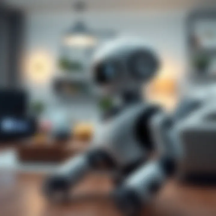 Conceptual illustration of IQ robot integrating with smart home technology