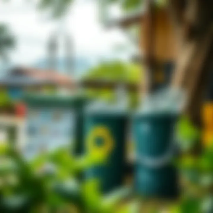 Practical Applications of the Five Rs for Environmental Care in Colombian Communities Colorful infographic showing practical examples of waste reduction techniques like composting, recycling bins, and sustainable shopping in a Colombian community