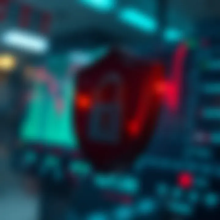 Security shield symbolizing data protection in online financial services