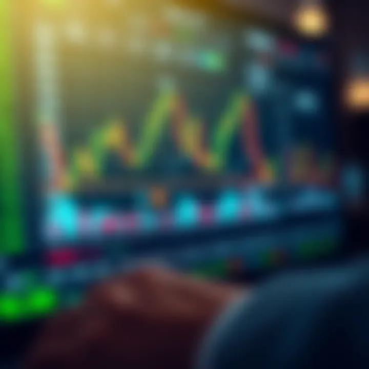 Interactive Financial Charts on Online Trading Platform User interface of an online trading platform showing real-time financial charts and market data