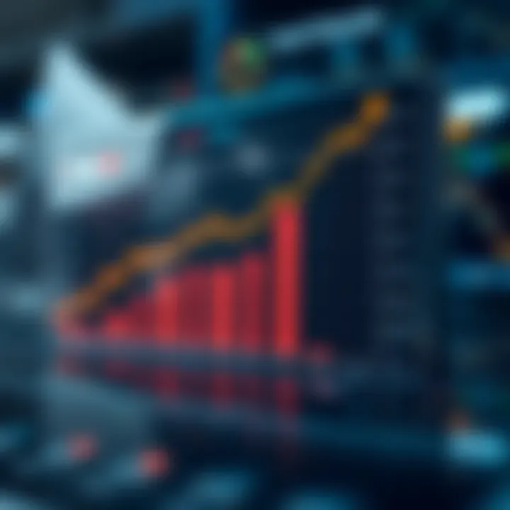 Graph illustrating growth and strategic trading decisions in digital markets