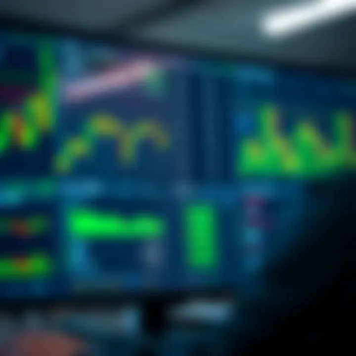 Trading Bot Interface with Financial Data and Settings Automated trading software interface displaying financial charts and algorithm parameters