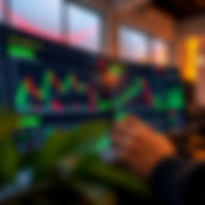 User interface of IQ Option platform showing various trading charts and asset options