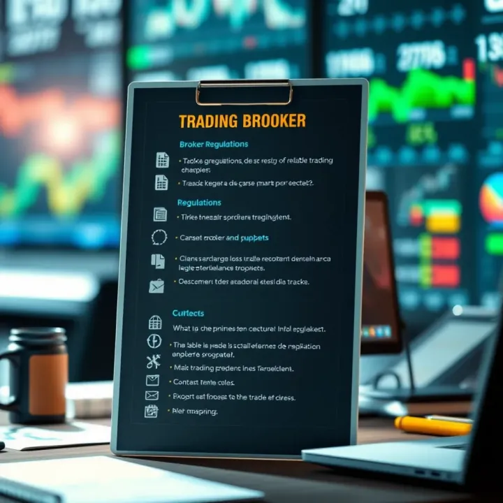 Key Factors for Selecting a Reliable Trading Broker Checklist highlighting broker regulations, fees, and customer support criteria
