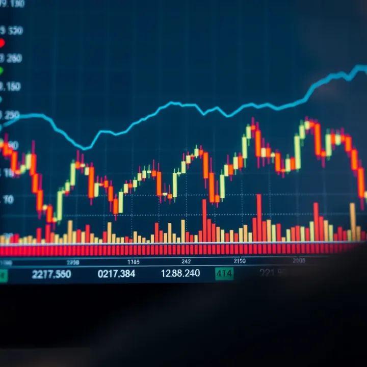 Forex trading chart with highlighted pip movements and currency pair data