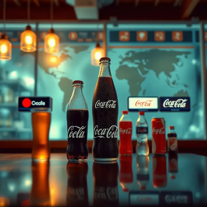 Global beverage market share comparison highlighting major competitors of Coca-Cola in various regions