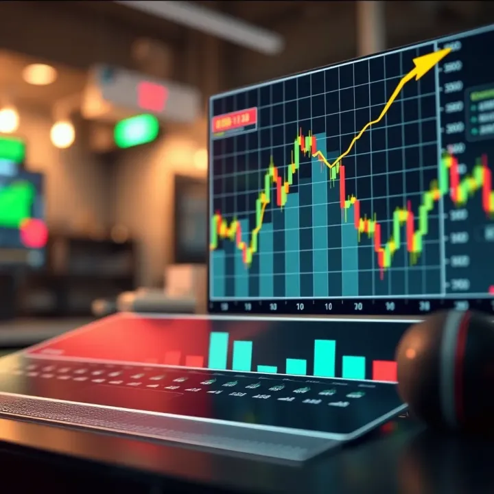Graph illustrating the upward and downward trends in binary trading