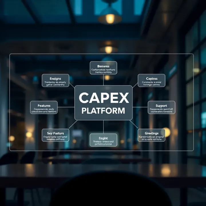 Diagram illustrating key features and benefits of Capex platforms in business investment planning