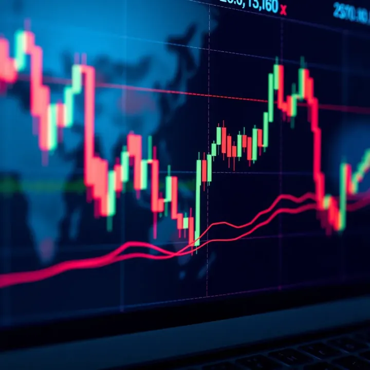 Chart displaying fluctuating financial data representing CFD trading activity