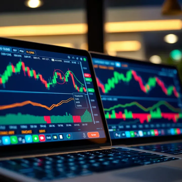 Comparison of features and benefits in different trading applications on a digital interface