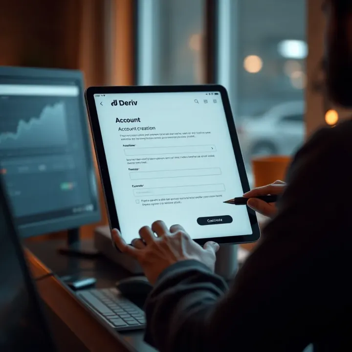 User completing an online form on a digital device for account creation