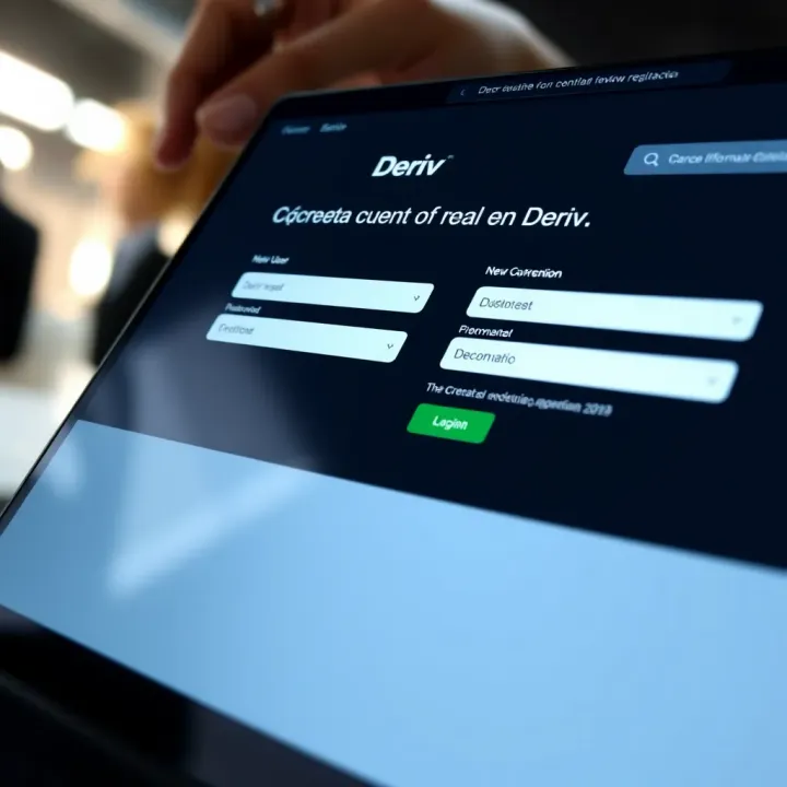 Screenshot of Deriv online platform registration interface showing form fields for new user information entry