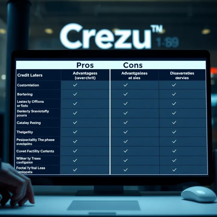 Evaluating Pros and Cons of Crezu for Credit Users Comparison chart highlighting advantages and disadvantages of Crezu