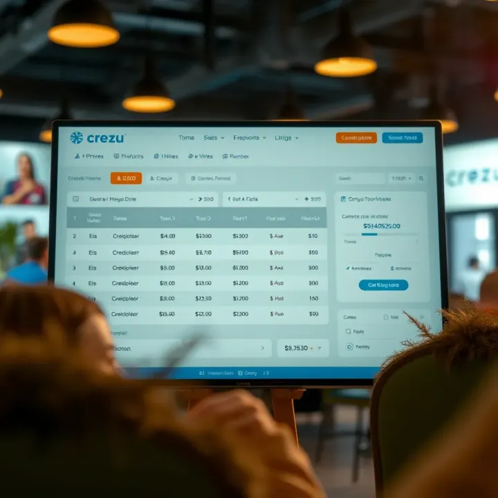 Detailed overview of Crezu credit comparison platform interface