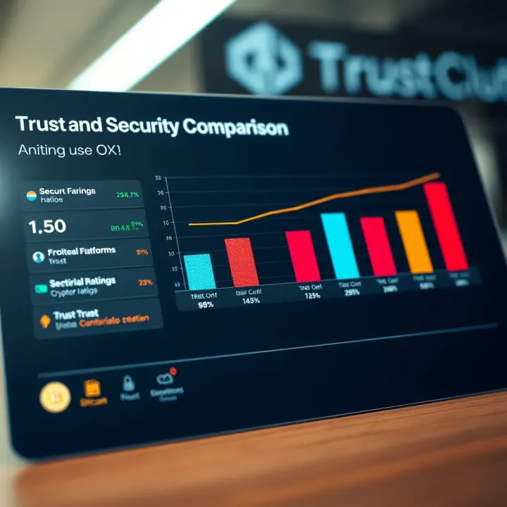 Comparison graph showing trust levels and security ratings of various crypto platforms